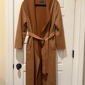 Brown Suede Women's Coat